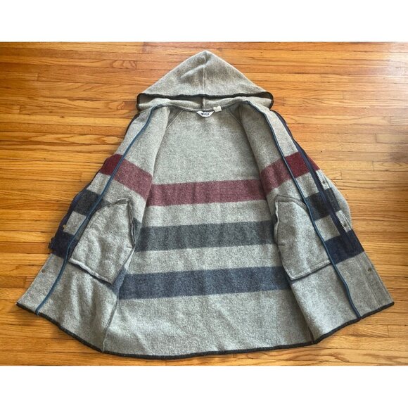 Vintage 80s XL Woolrich Blanket Navajo Aztec Wool Long Jacket Coat USA - Picture 3 of 10